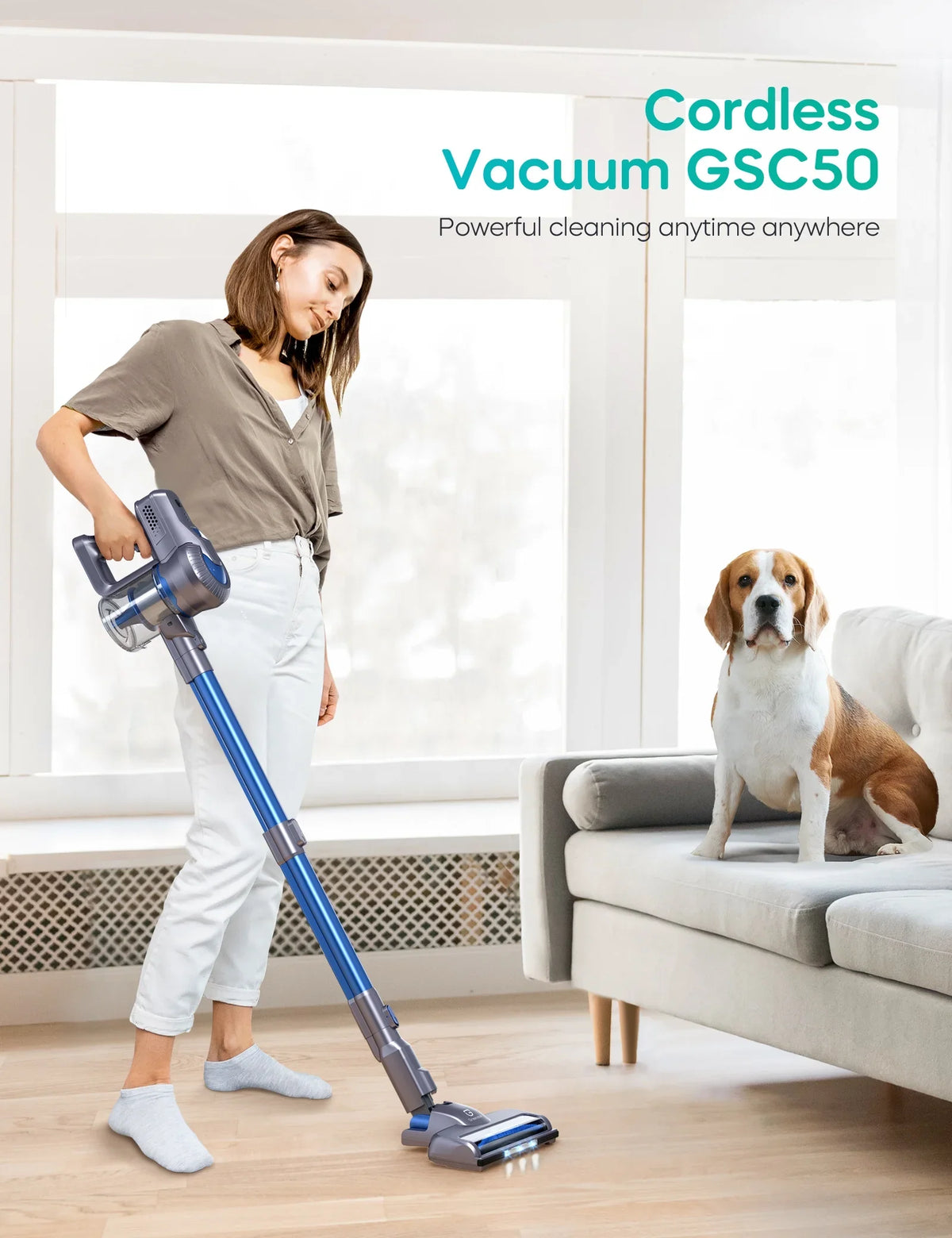 Powerful Suction, 1 Vacuum Lightweight in Runtime, 6 for Battery, with Floor/Carpet/Pet/Hair Cleaner, Long 35min 23000Pa Cordless Handheld Detachable Home/Car/Hard Vacuum