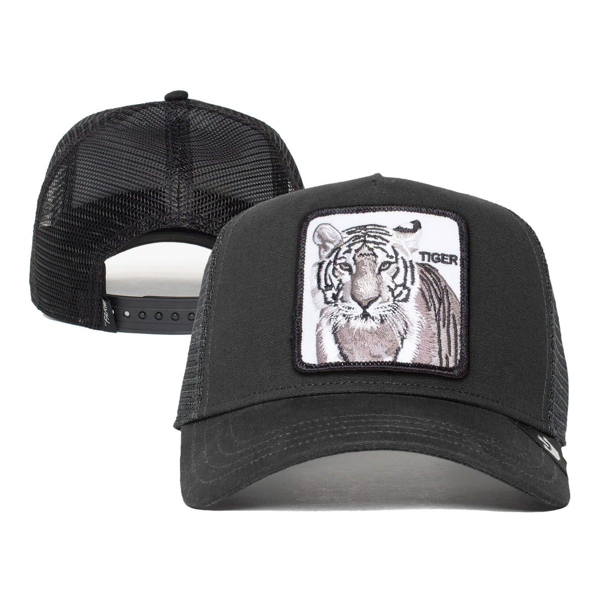 Hat, Original Bros. Goorin Adjustable Black Size Unisex The One Trucker Farm Tiger), Snapback (White