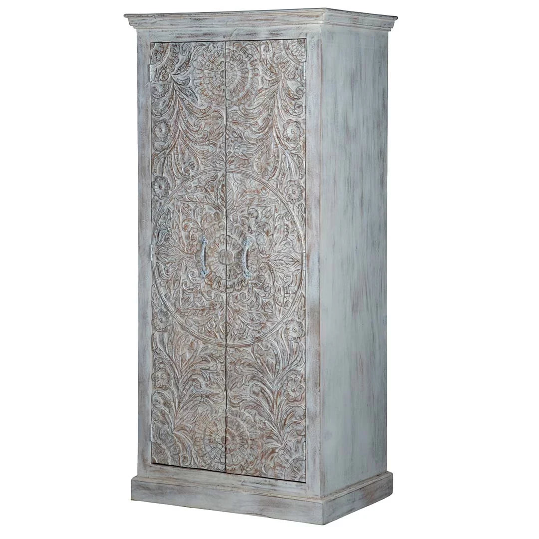 Carved White Wardrobe Maadze Shabby Chic