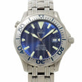 Professional Watch Date Men's (Good) Dial Automatic Pre-Owned Titanium 2231 OMEGA Blue Seamaster 300 80