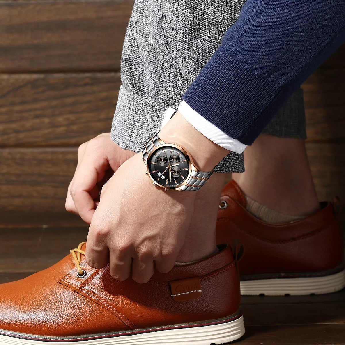 Watch relogio Chronograph CRRJU Luxury Business Steel masculino Mens Watches Fashion Watch Waterproof Quartz Men for Stainless