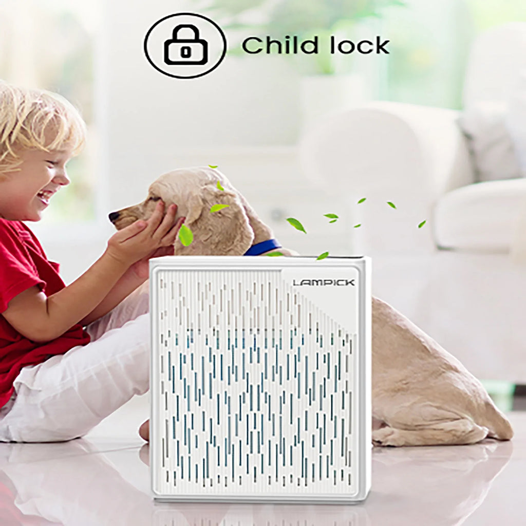 99.97% Sq of Remove with 1076 ft, HEPA Air Air Purifier LAMPICK Smoke Pet to Cleaner Hair Filter, up