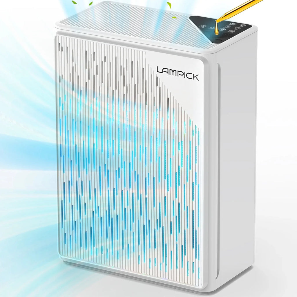 99.97% Sq of Remove with 1076 ft, HEPA Air Air Purifier LAMPICK Smoke Pet to Cleaner Hair Filter, up