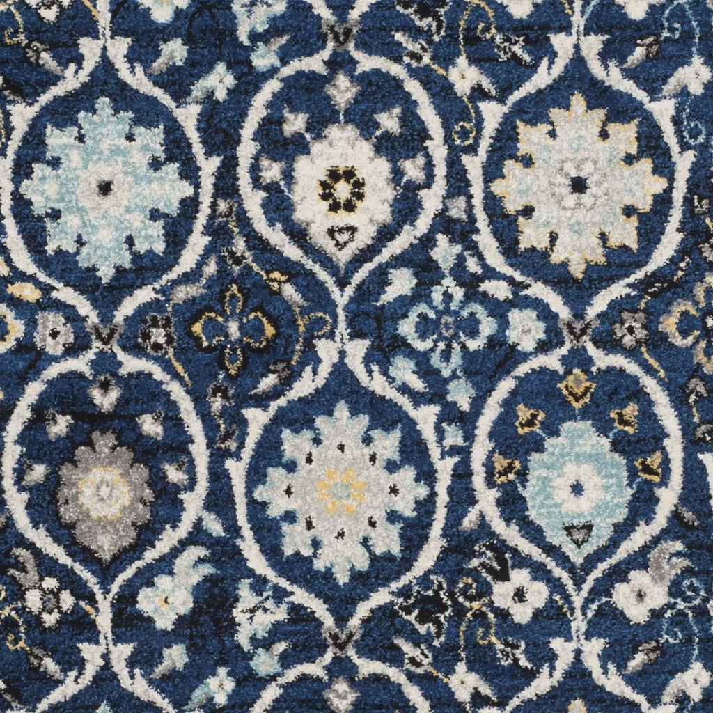 7' SAFAVIEH Charlotte x Floral Rug, Runner Geometric Evoke 2'2" Royal/Ivory,
