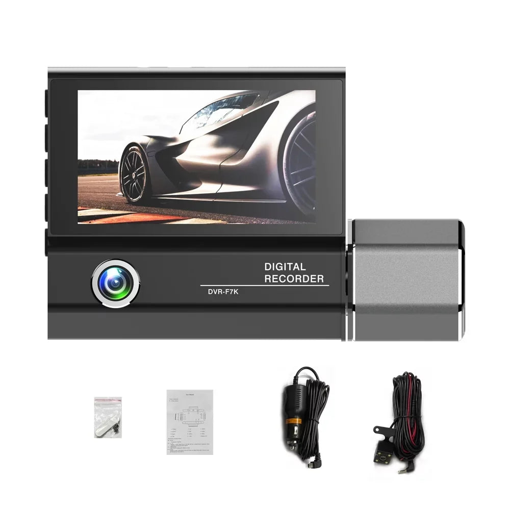 Cameras Gecheer Rearview Cam Driving Mirror Car Dash Recorder 3 Clear Recording Safety Recorder Video Car Auto 4in Car