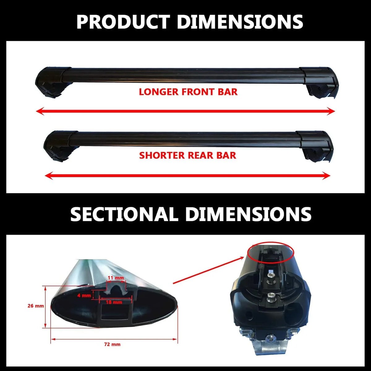 Side Black Fit Rails, Carrier Outback Subar-u ROKIOTOEX Rack Crossbars Cargo Luggage, Raised Bars for for Cross CJ4035 Ski 2022-2024 – Rooftop Roof Bike Wilderness Box Cobra Board,