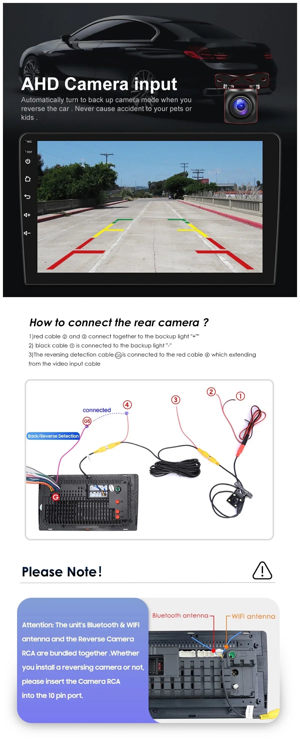 AHD 2+32GB USB FM/RDS Radio Auto GPS Stereo Screen WiFi Android Backup Navigation Receiver Carplay IPS Car Din Android 9" Wireless Double 1280*720 Camera Bluetooth