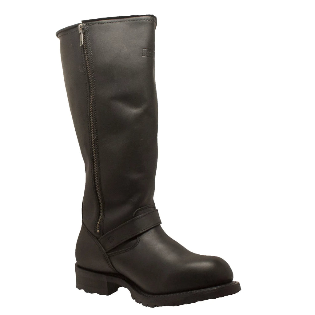 Zipper Black Men's Boot 16" Biker Engineer