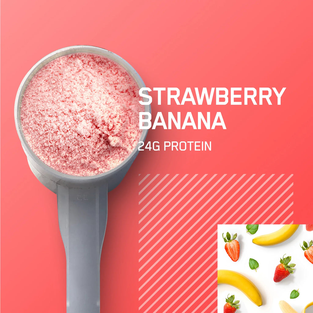 Servings Whey g 2 100% Standard Powder, lb, Banana, Nutrition, Protein Optimum Protein, Gold Strawberry 30 24
