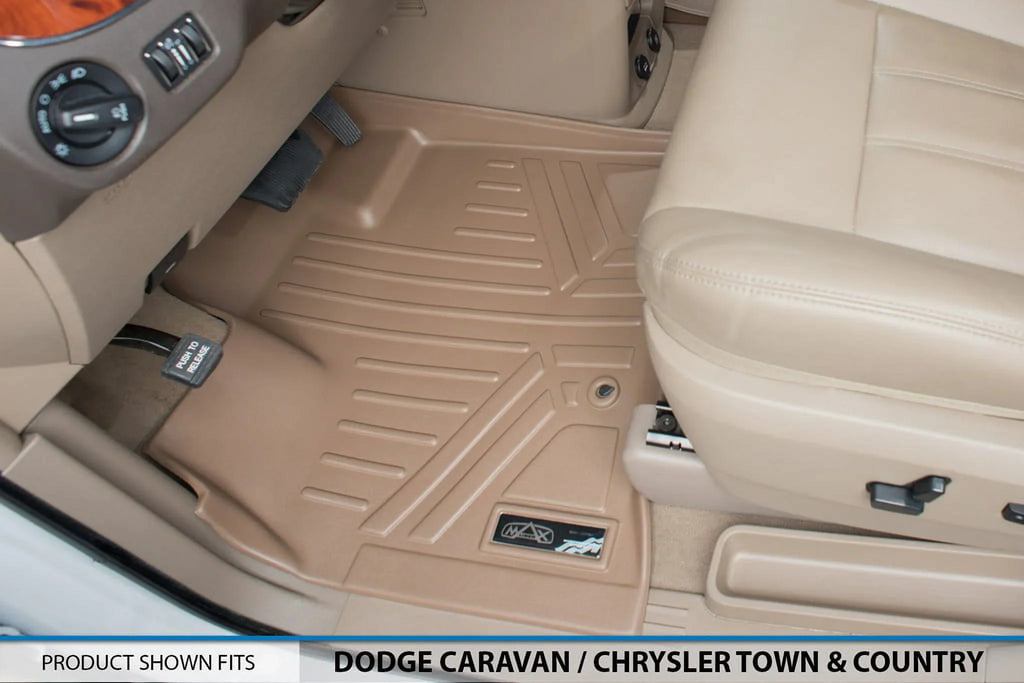 2008-2020 Front 1st Row Smartliner Grand Liner Caravan Mat for Floor Tan Dodge