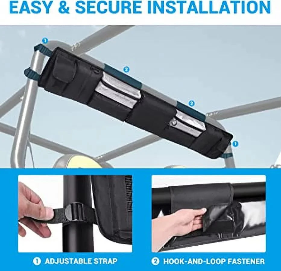 Kawasaki Black Most Storage Full Tools Polaris, UTVs Organizer, and Cage MICTUNING Solution Bag Bags, Cargo UTV Roll Yamaha Rear for UTVs, Size Storage Gear