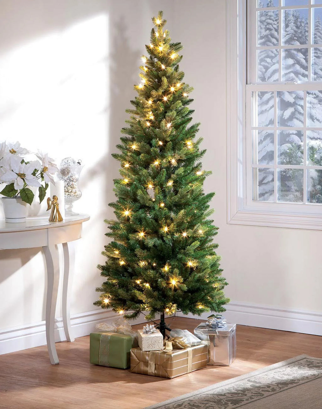 White Tree, and Colored Christmas LED Peak Lights Pre-Lit 6-Foot Holiday Fraiser-Like Color Changing Multi