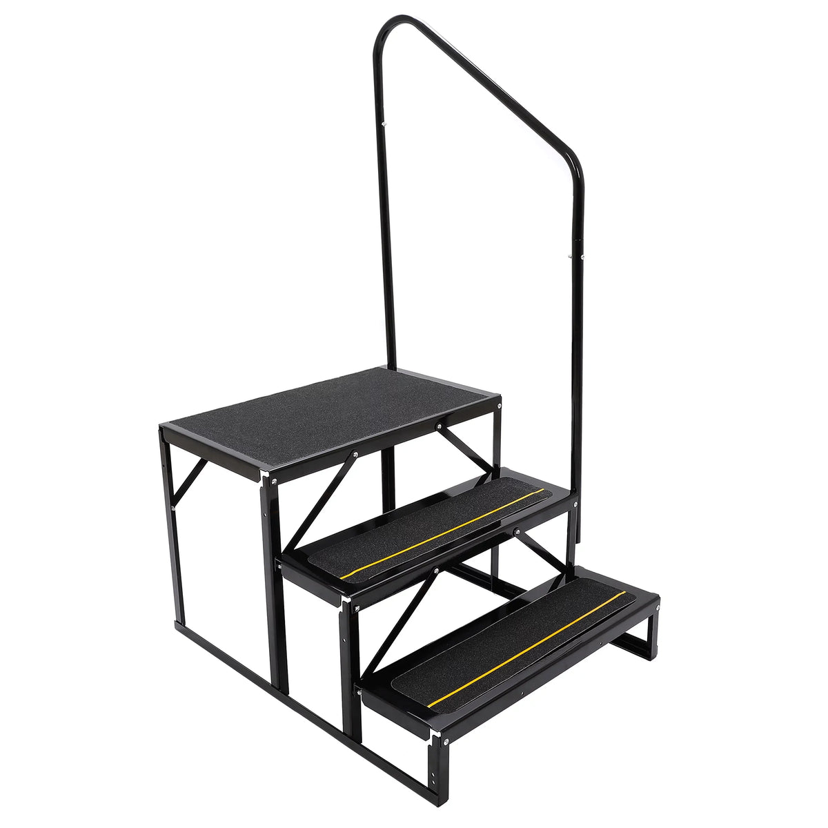 Steel Rail Steps Trailer Hand-railing HECASA Side RV Armrest W/ Stairs 3 Travel Load Hand Trailer for Universal Camper