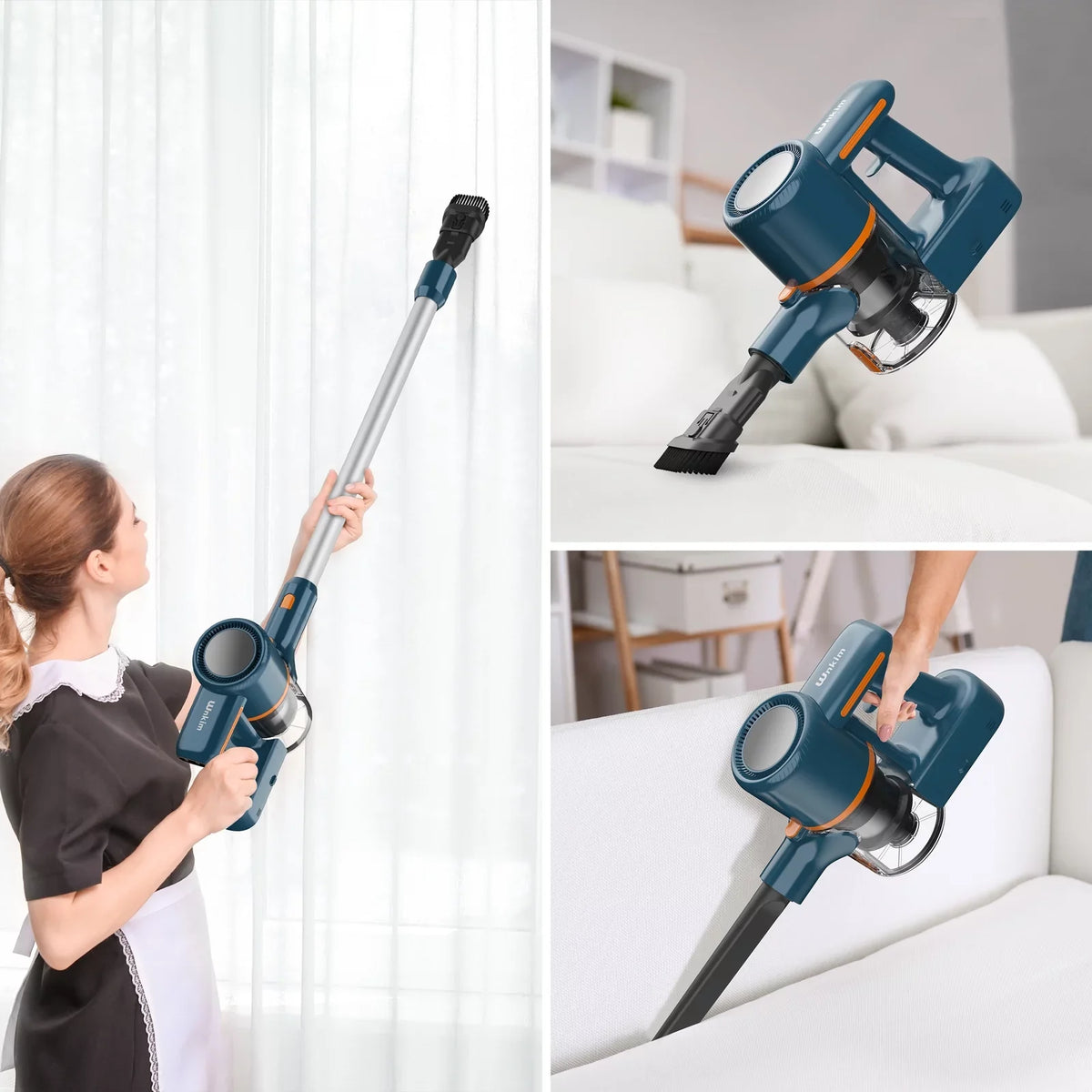 Mins Battery, Carpet 35 Home Pet for Cleaner, Vacuum Powerful Cordless mAh Wnkim with Hard Runtime, 2200 Hair, Lightweight Stick Vacuum up Floor M5 6-in-1 Vacuum Cleaner to