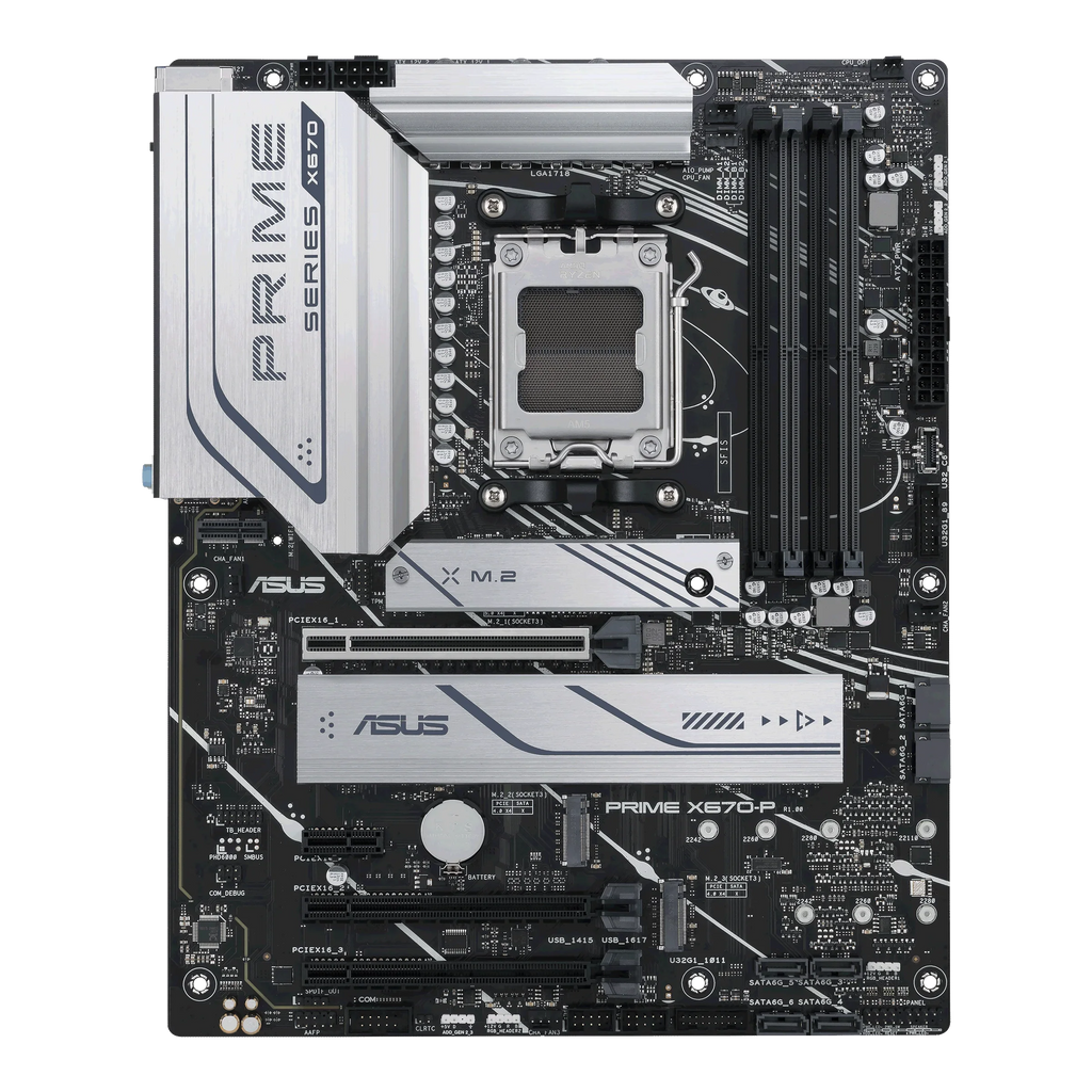 USB4 Gen Header, 2x2 Motherboard 3xM.2 7000 3.2 Type-C, and 1718) (LGA 2.5Gb ASUS Slots, AM5 Prime (DDR5, Ethernet) USB Socket Ryzen ATX X670-P