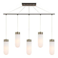 Opal Bullet Tanner Lighting Woodbridge LED 5-Light in Bronze Chandelier 42"