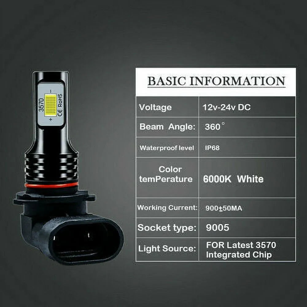 Tahoe 2000-2006 2000 6000K LED Super 2002 Chevy 6X Kit Bright Lights 1999 Headlights Bulbs 2001 Silverado For white