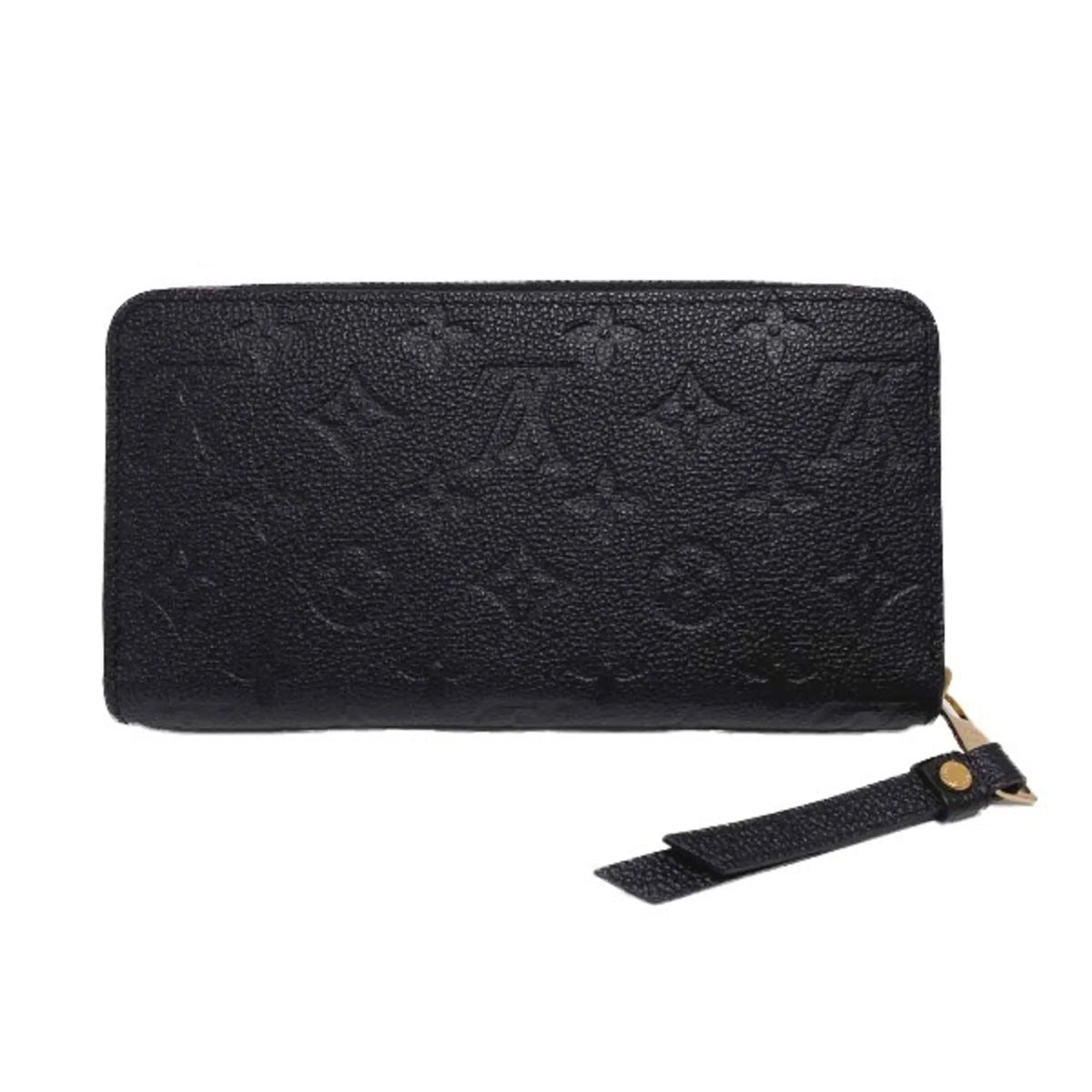 Vuitton M61864 Louis Round Long Monogram Wallet LV (Good) Noir VUITTON Zipper Empreinte LOUIS Zippy Pre-Owned