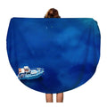 Beach Circular Turquoise Round Mat Beach 60 Blanket and inch Tapestry Towels Travel Lagoon Throw in Boats Circle The Blue SIDONKU Water Towel