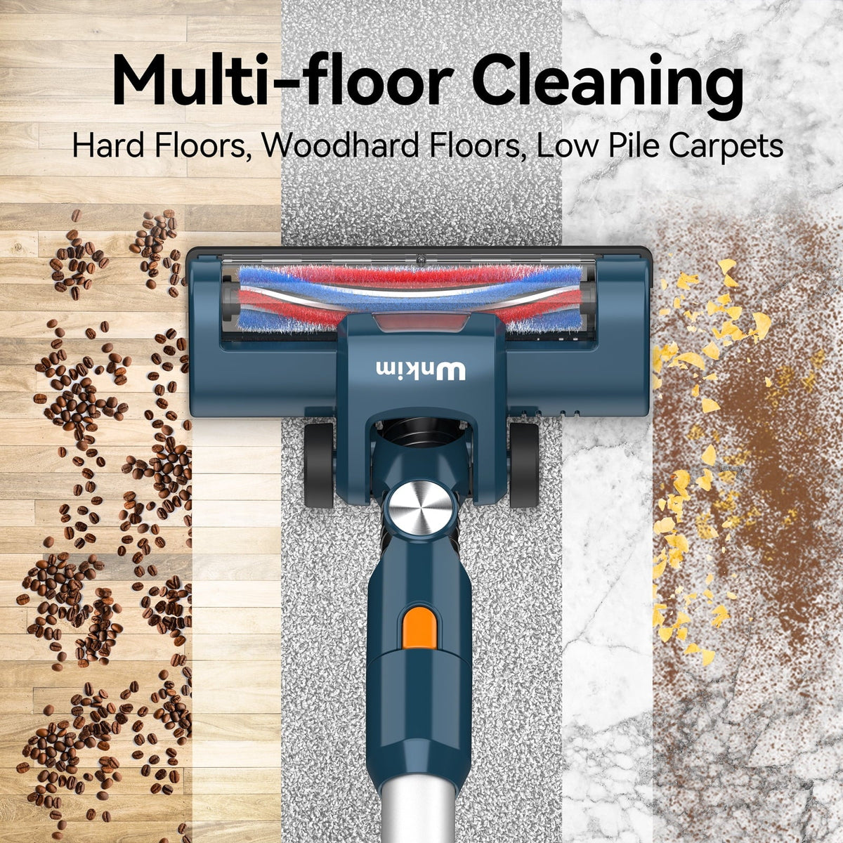 Mins Battery, Carpet 35 Home Pet for Cleaner, Vacuum Powerful Cordless mAh Wnkim with Hard Runtime, 2200 Hair, Lightweight Stick Vacuum up Floor M5 6-in-1 Vacuum Cleaner to