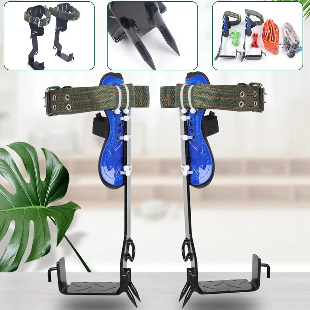 Climbing Shoes and 2 with Gears Tree Tree Spikes Safety Harness Tool Set Straps, Observation, Sports for Pole Belt Climbing Hunting Fruit, Adjustable Picking Indoor Climbing