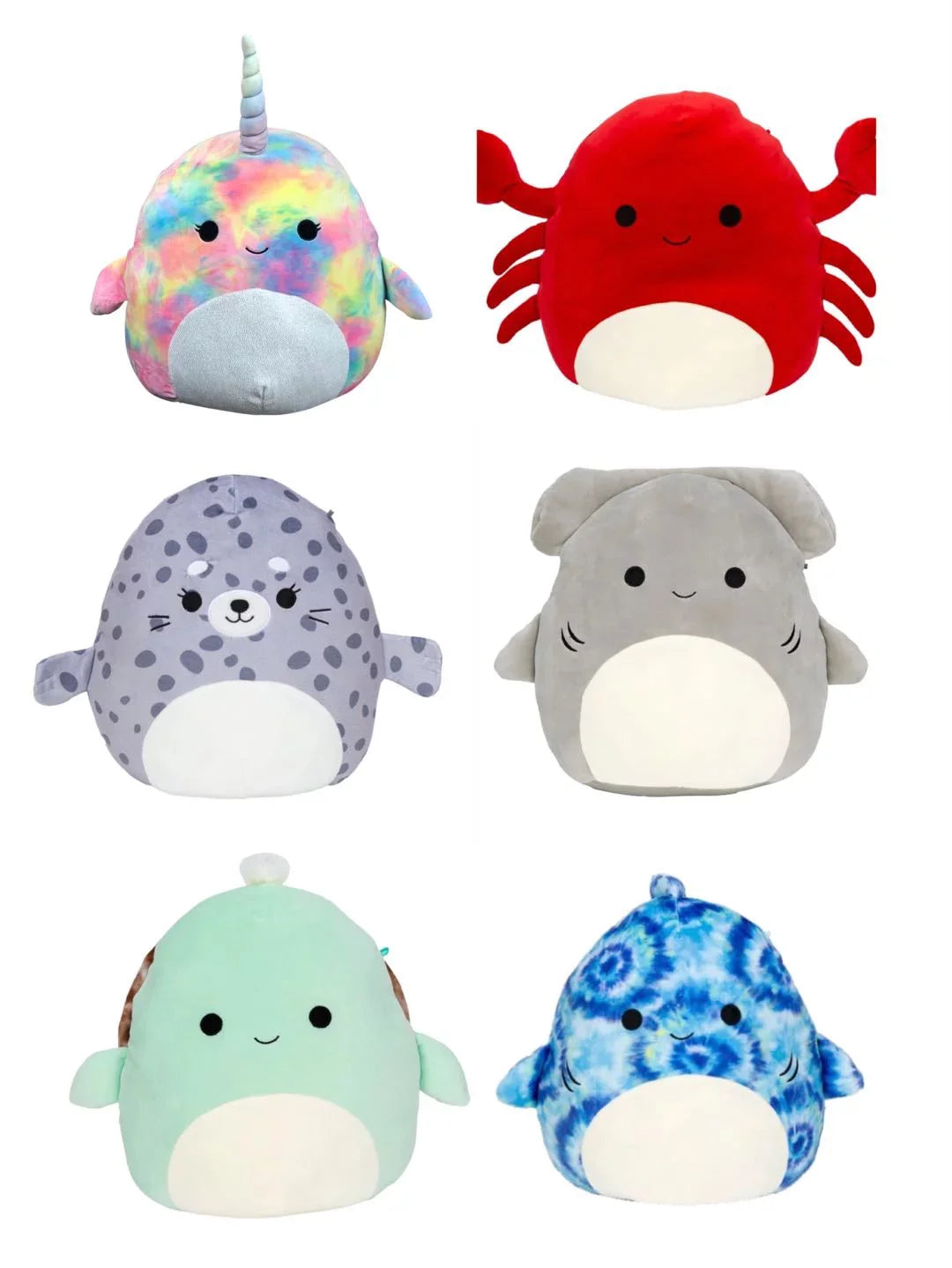 Set #A Piece 5" Series Kellytoy Sea-Life Squishmallow 6 Plush Toy