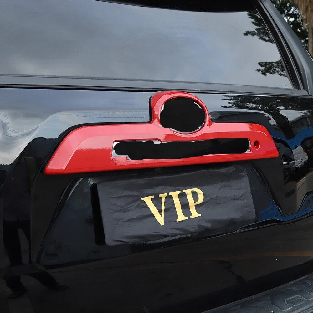 Tailgate Bezels Trim Cover Trunk Rear Red Handle Frame Teledu 4Runner Decor