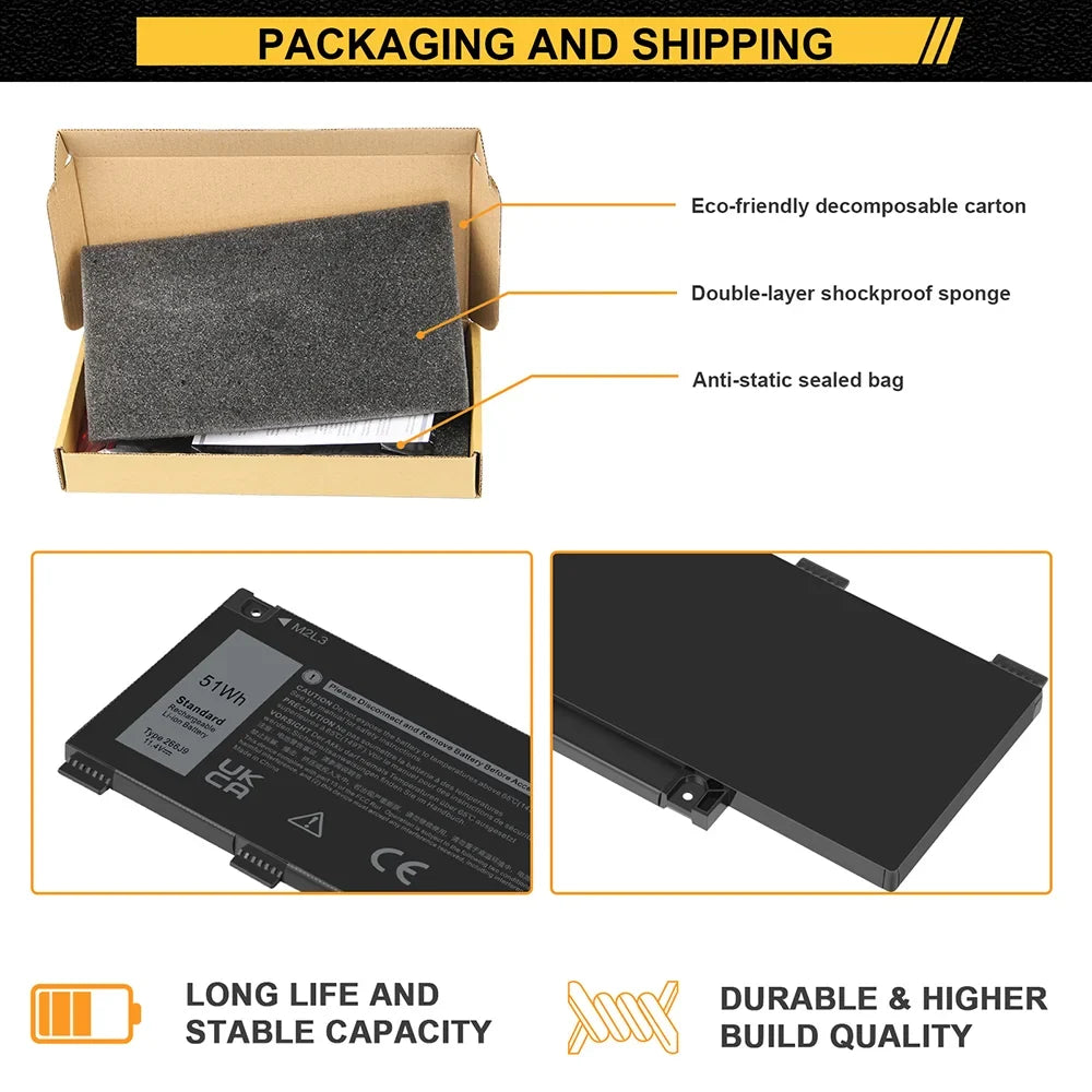 SE New 3500 G5 266J9 3590 5500 15 G3 3700 3790 15 Dell Fits Battery for 5505