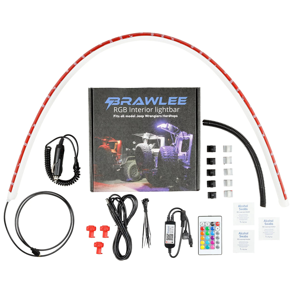 from Models TJ, JK, JL,JLU . Silicone Jeep RGB LED Light Right CJ, By of JKU, 1987 with -2023. LJ, Remote Bar Wranglers Fits Brawlee Interior All Hardtop Bluetooth Done