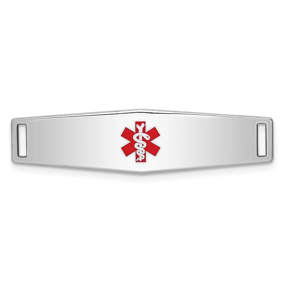 925 37inch, 9mm) Women(L- Medical Sterling Plate Bracelet Silver Id W- for Auriga inch for