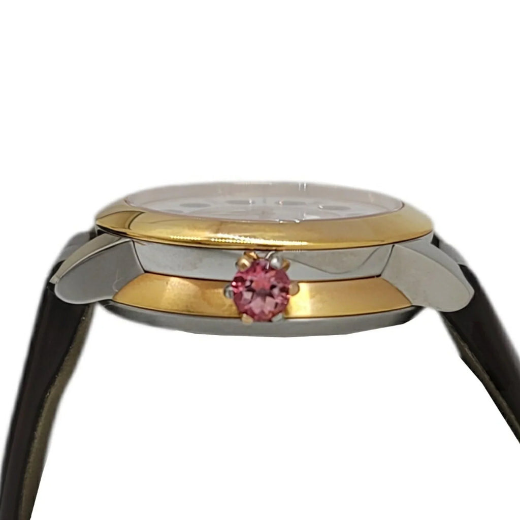 New) FENDI SS Fashionable Women's Topaz Belt Black 3 Shell Eye (Like Shine Brown Quartz Watch Enamel Spinel Pre-Owned Fendi Colors Clock