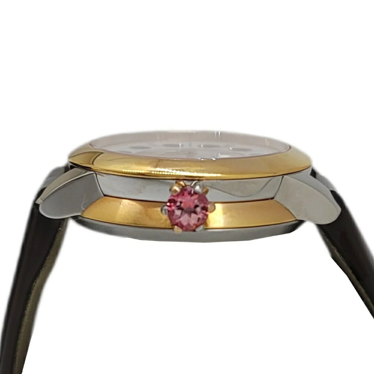 New) FENDI SS Fashionable Women's Topaz Belt Black 3 Shell Eye (Like Shine Brown Quartz Watch Enamel Spinel Pre-Owned Fendi Colors Clock