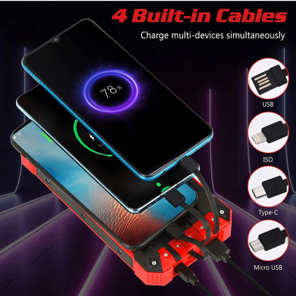 Cables External IPX4 3 C Waterproof Solar 6 LED Qi Solar Battery Charger Port 4 9 For Portable 20000mAh USB Built-in with Power Flashlight Bank 5V/3A Inputs Ulefone 15W Armor Outputs Wireless
