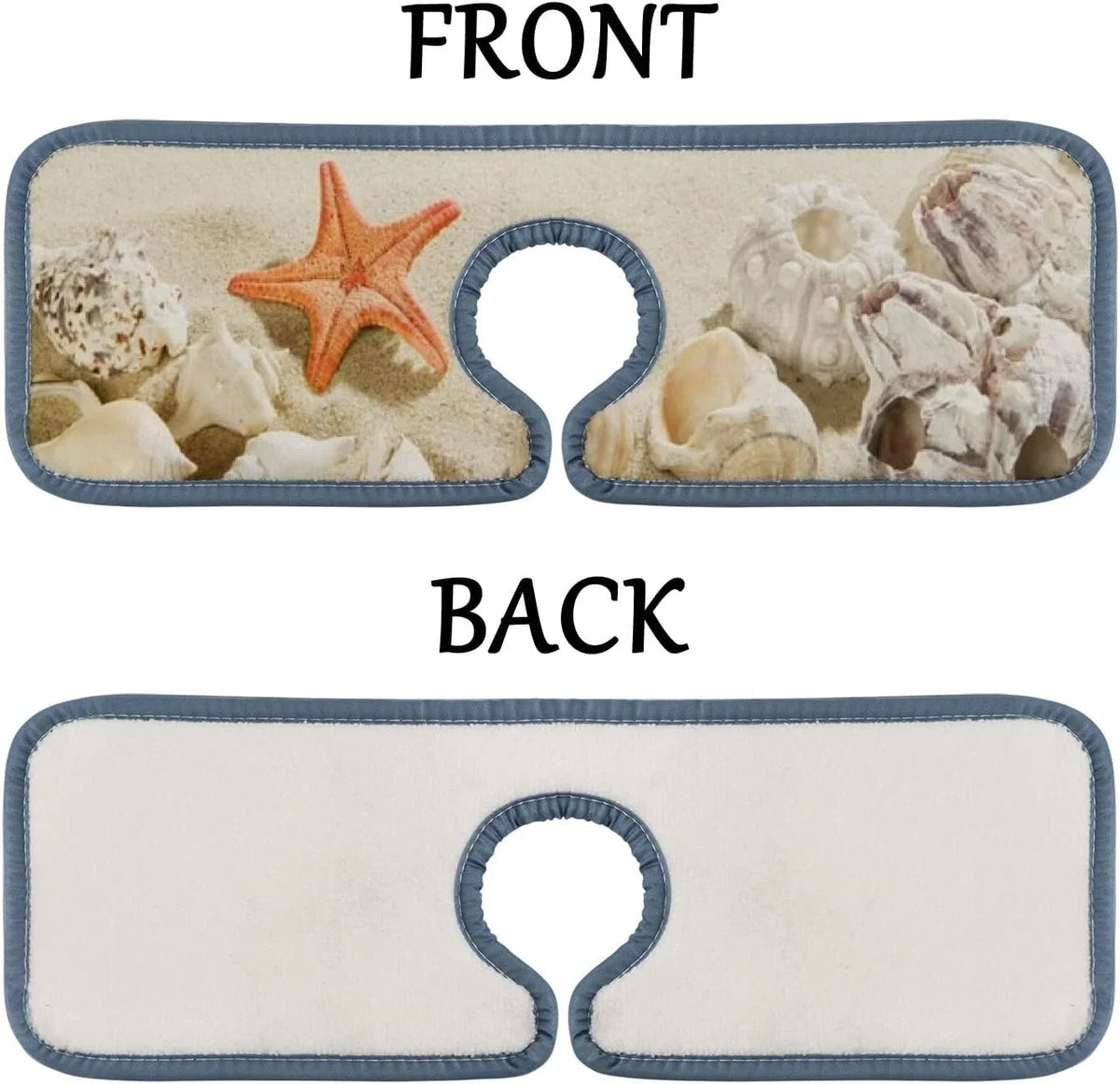 Drying Sea Catcher, Mat, Mats Absorbent Kitchen Sinkmat Summer Splash Bath 3PCS Beach Washable Guard Countertop Drip Bestwell Starfishes Sink Faucet Microfiber