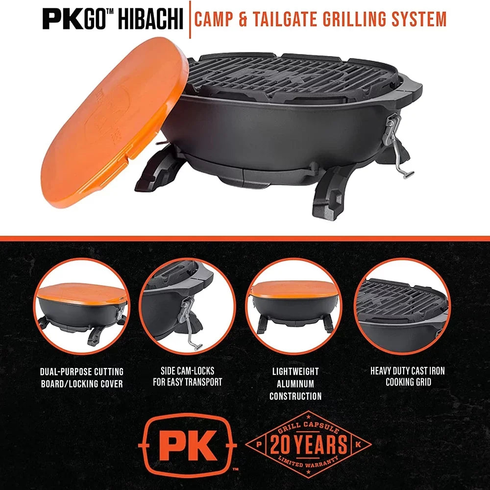 PKGO 17 Hibachi in. Grills PK Orange Charcoal Grill