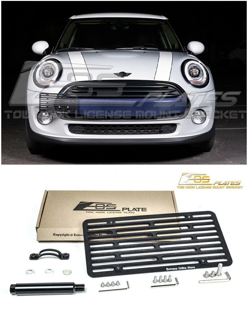 Tow Extreme Tow-119-V2 Plate Hook Online Version Store License Plate Relocator Replacement Mini Cooper EOS 2014-Present Mount for Bracket Bumper Front 2 |