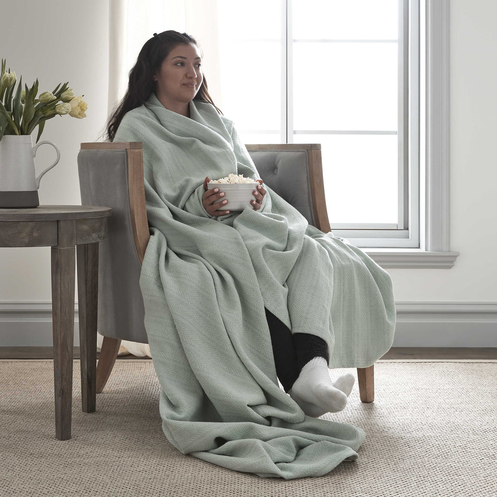 (90x90 Blanket Vellux - & Breathable, Cozy Quality Thermal Grey) Lightweight Size for Layering All 100% Queen Perfect Blanket Sofa Bed, Season Inch & Cotton Hotel Soft, Couch - Light Blanket -