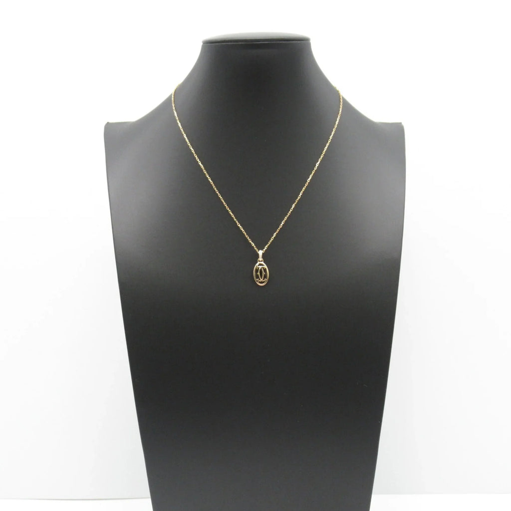 Necklace Clear diamond Necklace Pre-Owned Logo (Good) double CARTIER Gold) Clear K18PG(Rose