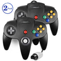 iNNEXT Classic Game Ultra 64 N64 System Video Wired Controller, 2 Pack 64-bit Game N64 Joystick pad Console (Black) N64 for