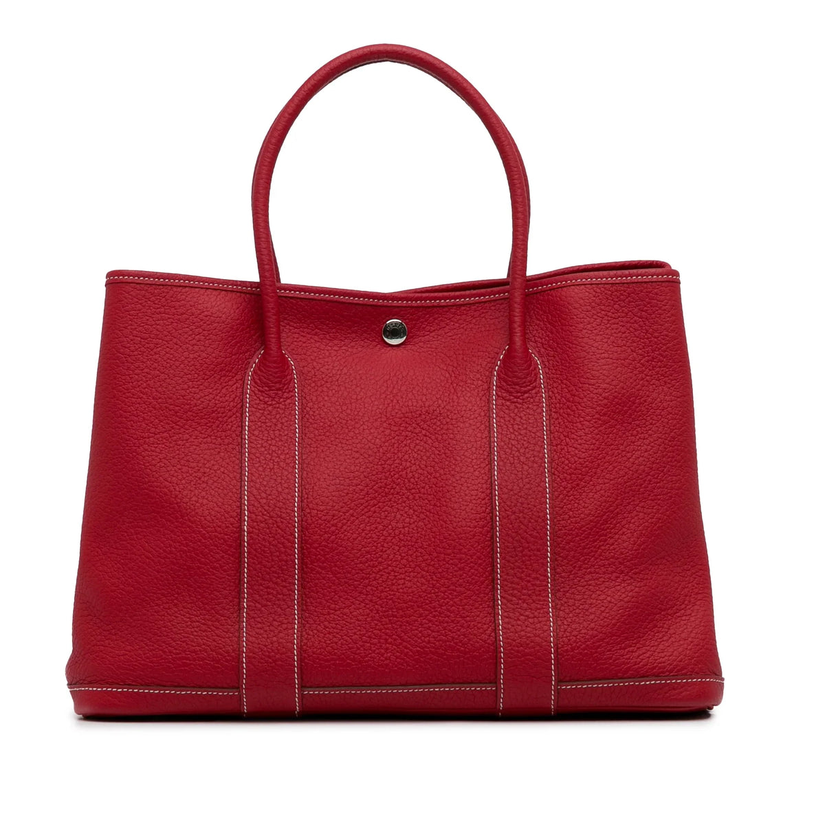 Leather Negonda Unisex Authenticated Garden Hermès Party Red (Good) Calf Pre-Owned Bag 36 Tote