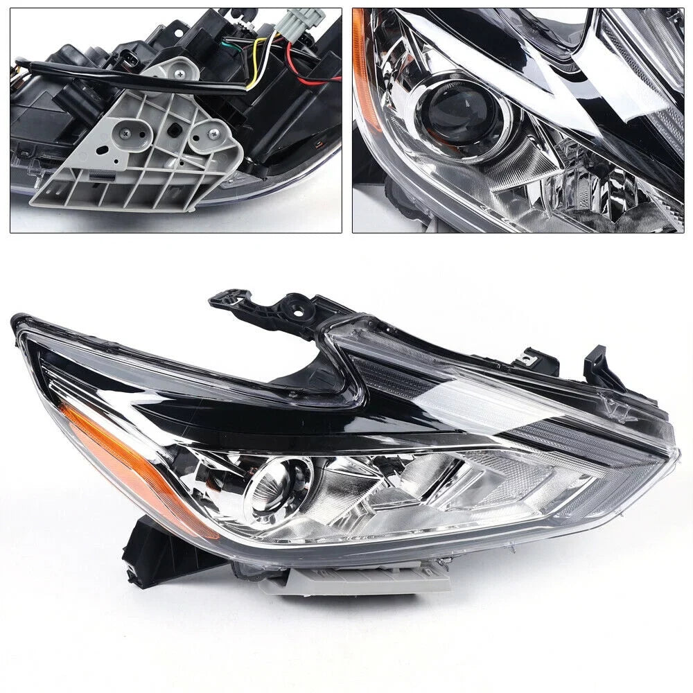 for Pair + 2018 Nissan Headlights Housing Left 2017 Right Chrome Altima 2016