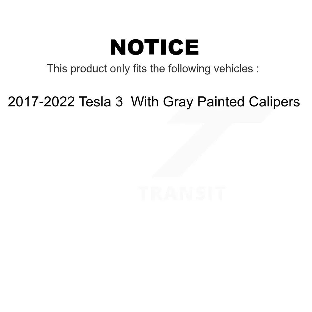 TEC-2195 Pads Brake Ceramic Calipers Gray Tesla 3 For 2017-2022 Front Painted With Disc
