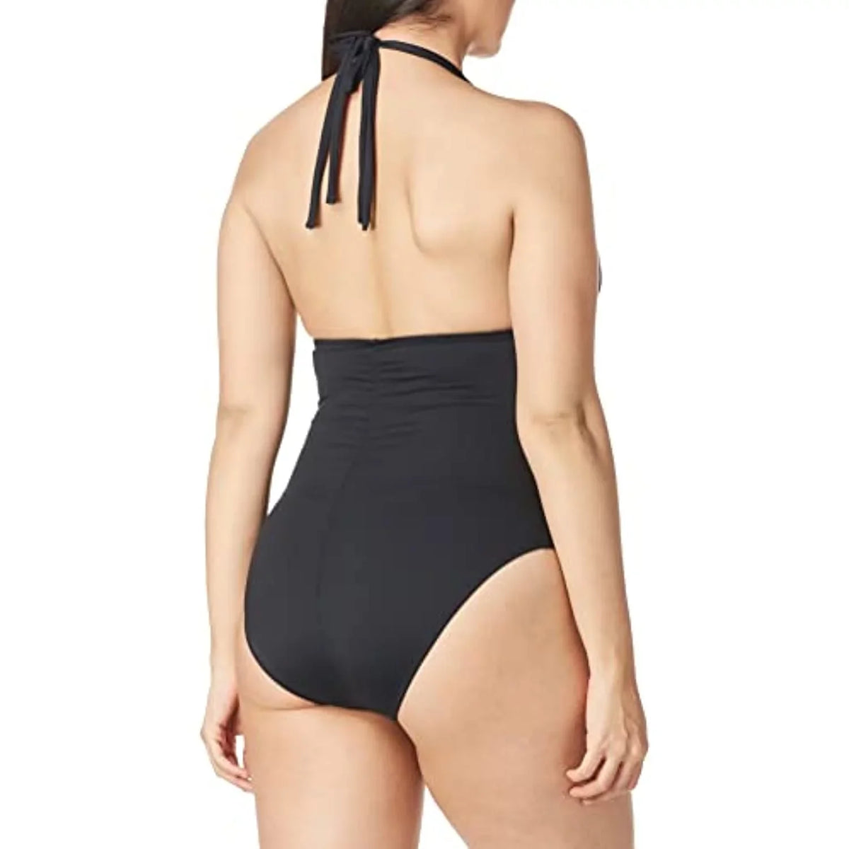 V-Neck 4 Piece Mio Blanca Black, Swimsuit, One Halter Goddess Island Standard La Women's