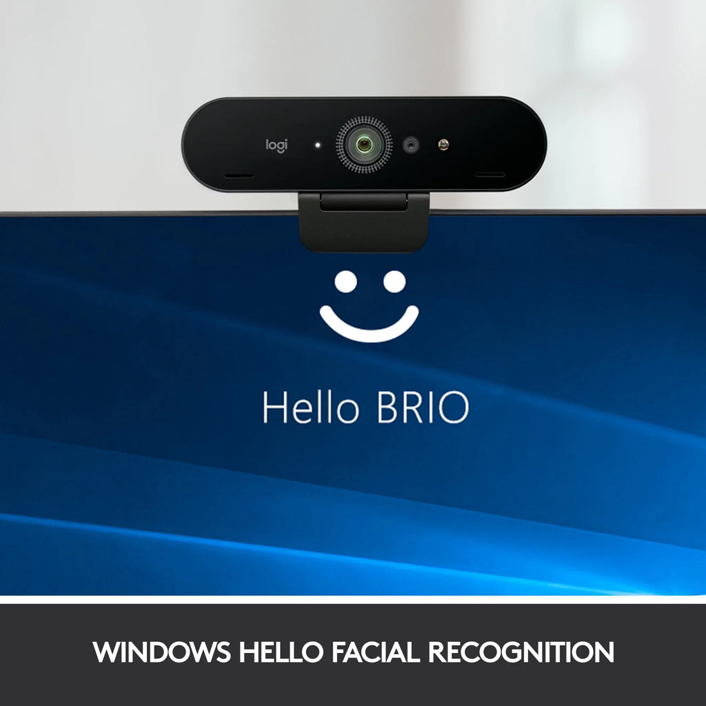 Logitech Noise-Canceling Webcam with and Pro 4K HDR Black Mics,