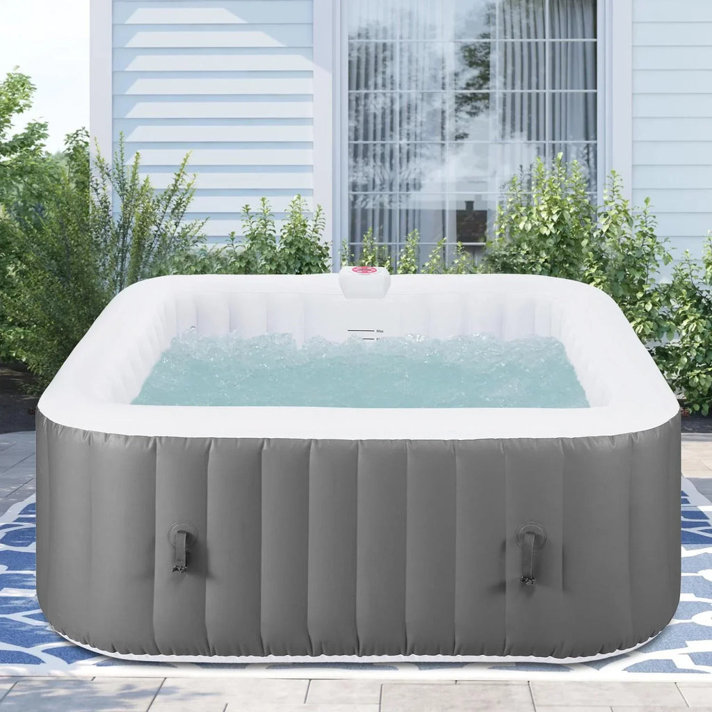 Hot Capacity Home Hidden 73''Inflatable Lockable with Storage Hot Spa 910L Jets, Person 130 Outdoor for Tub, 104℉, Max Indoor Mat, Tub Massage 6 Bag, Cover, Machine,