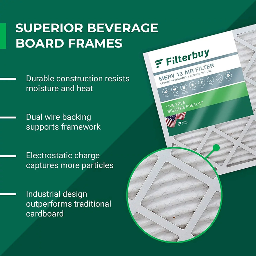 AC HVAC (12-Pack) Filterbuy 20x32x1 Furnace Pleated MERV 13 Filters Air