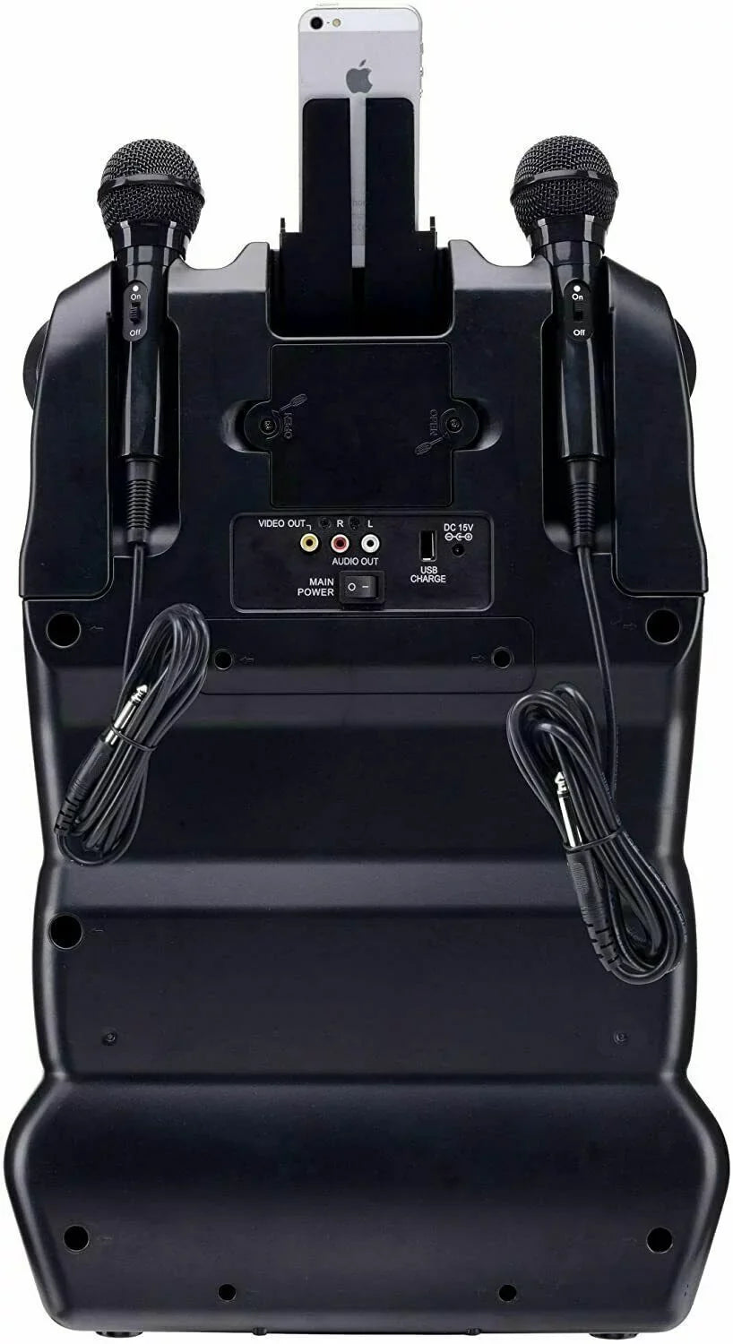 CDG/MP3G Mics w/ Karaoke Rechargeable 300W Player Karaoke Portable USA 2