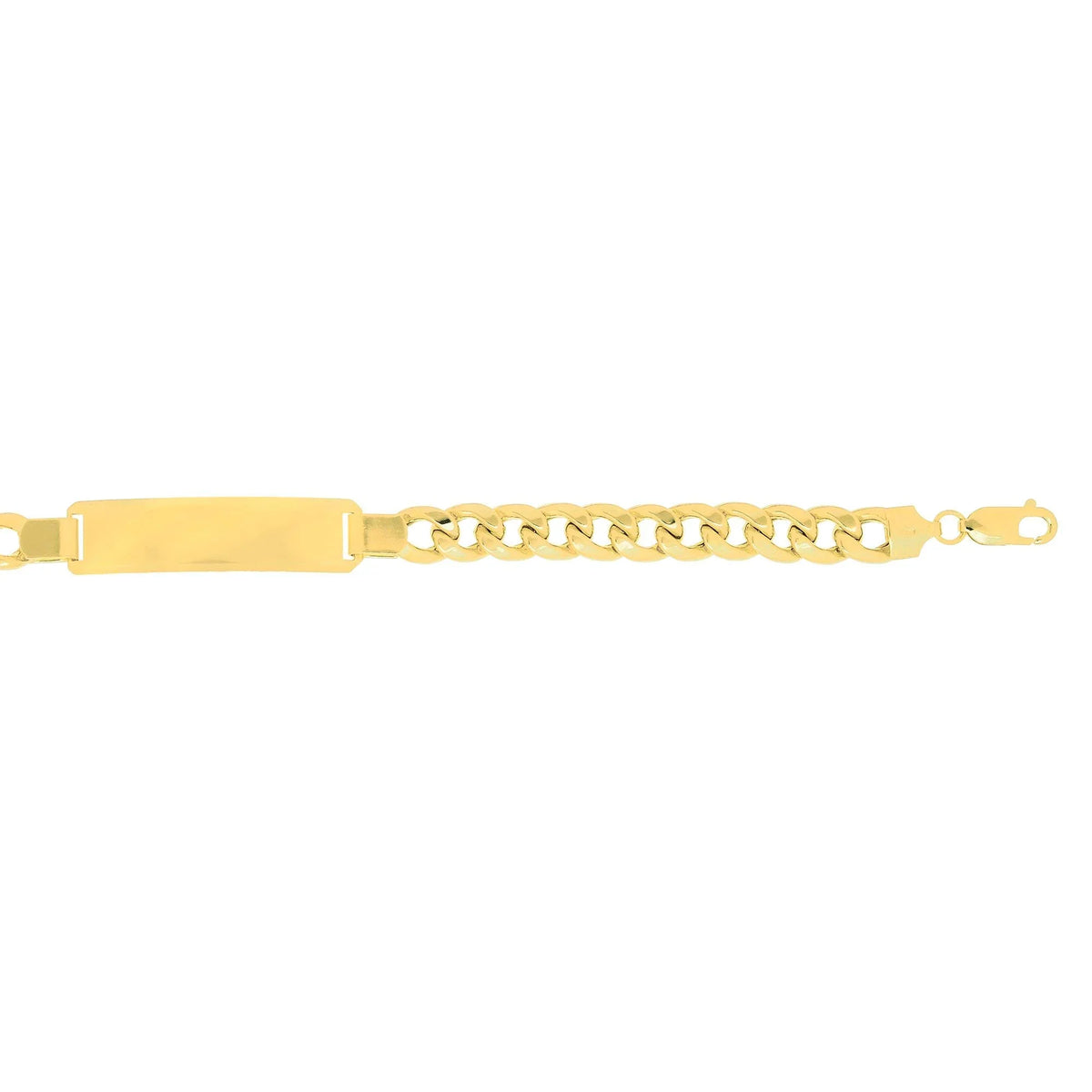 Link Lite Clasp JewelStop Gold Cuban 14k 8.5 Miami ID-Bracelet, Inches, 8mm Men's Lobster 19.2gr. Yellow
