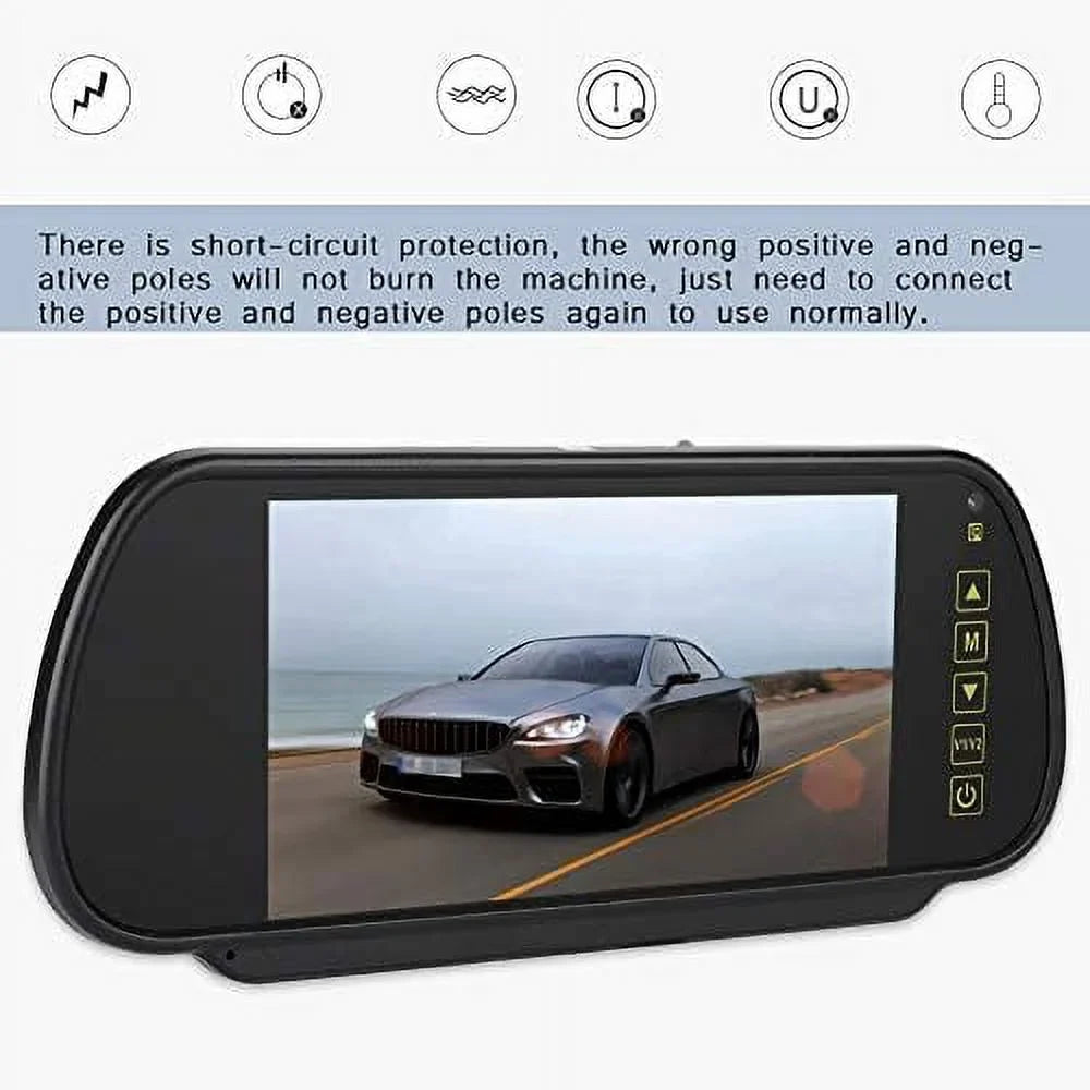 Bileeko 7 Inch Screen LCD View Rear for Vehicle Car Mirror Monitor Parking
