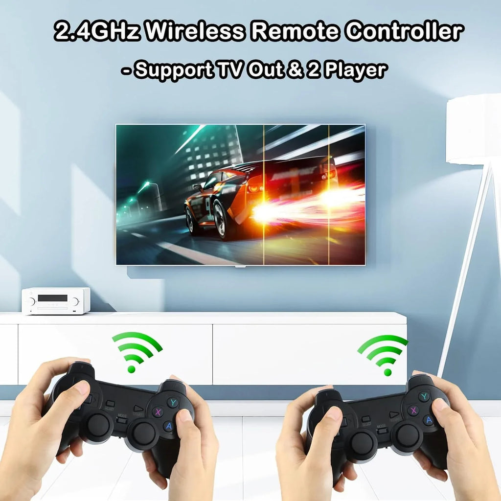 for High with Console,Built Emulators,Plug Game Classic in 4K Output Play 2.4G Stick TV Wireless Dual Wireless Controllers 10000+ Games,9 HD Retro Video Definition and Game